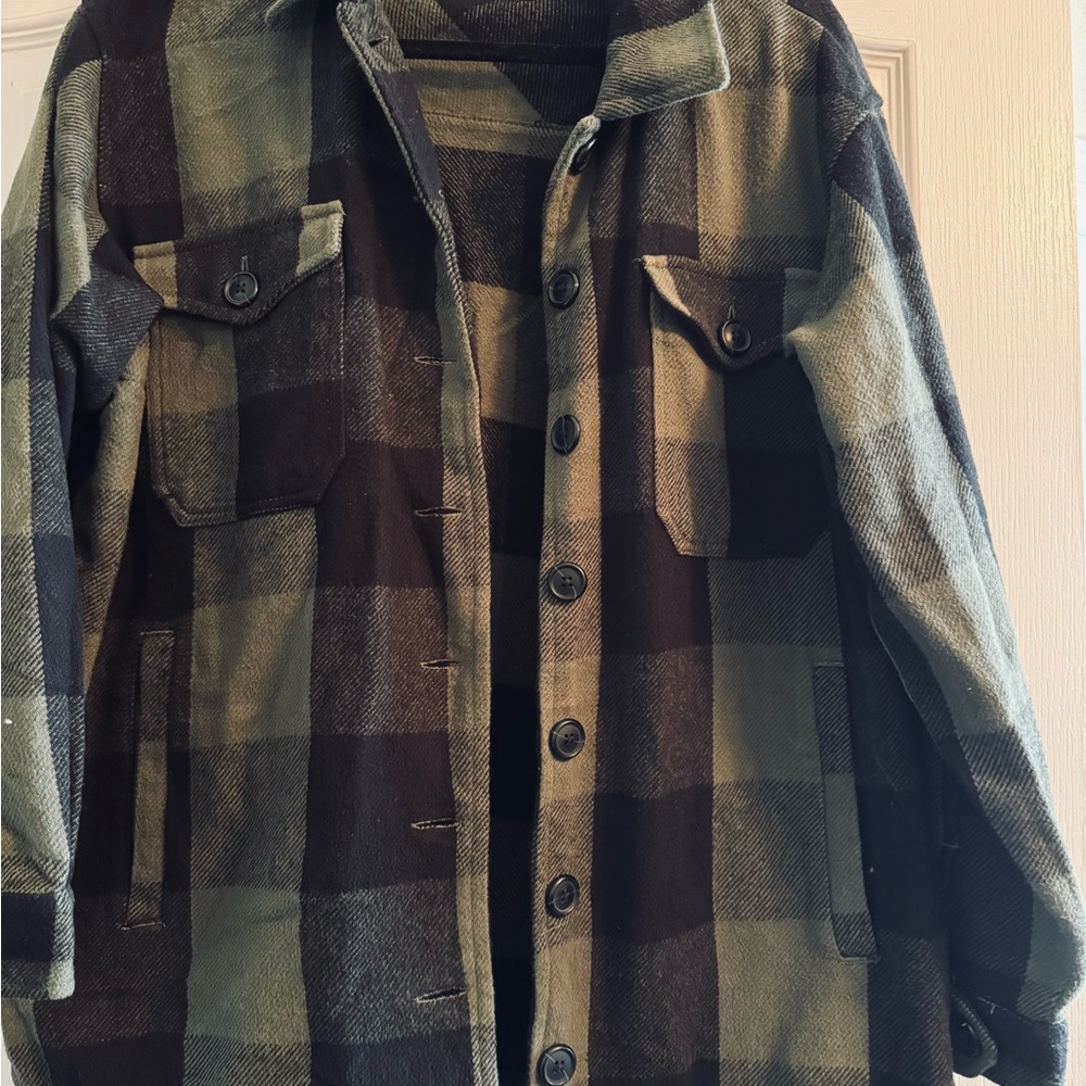 Women's Lucky brand Plaid Jacket - Black and Green